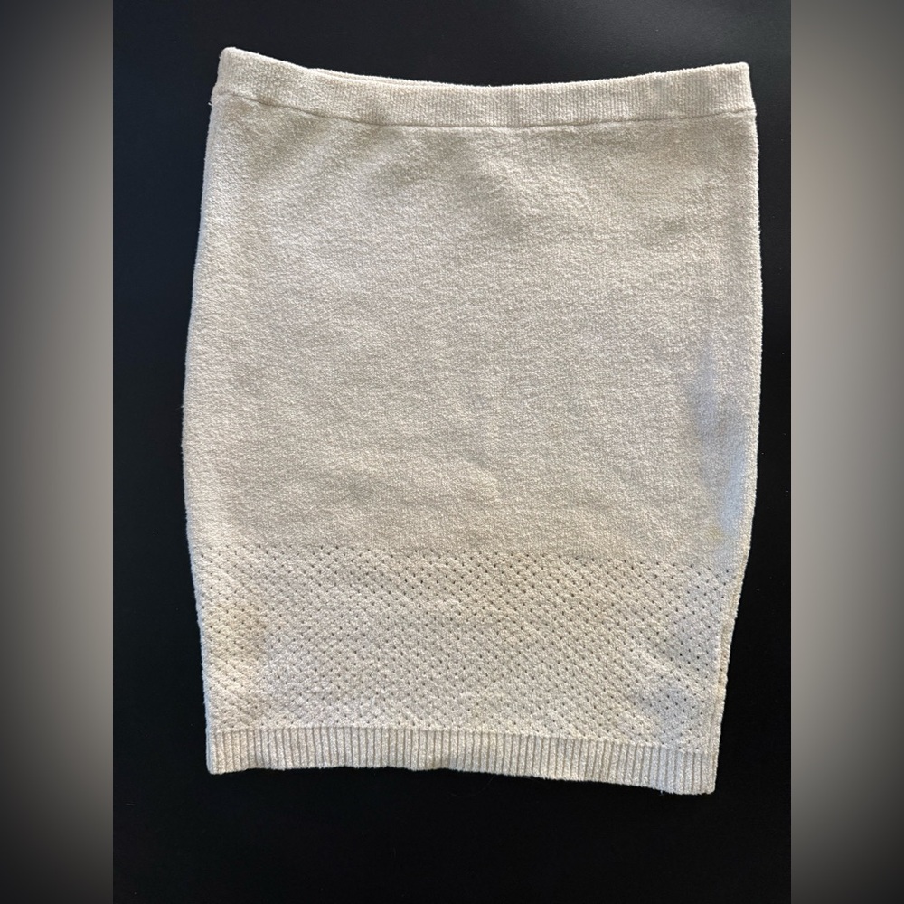 New! Alexander Wang Cream Textured Pencil Skirt Sz Large